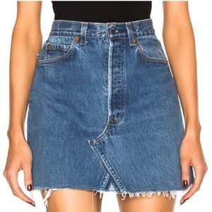 Levi’s x Re/Done distressed denim mini skirt